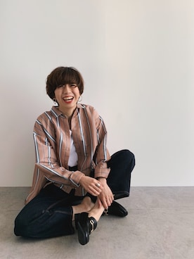 「OZOC（オゾック）のアイテム（その他シューズ）」を使った、夏子さん（レディース・169cm）の冬コーディネート