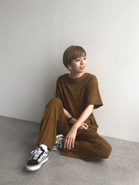 「OZOC（オゾック）のアイテム（トップス）」を使った、夏子さん（レディース・169cm）の夏コーディネート