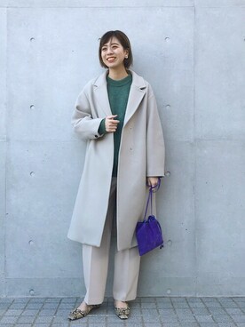 「BATONER（バトナー）のアイテム」を使った、夏子さん（レディース・169cm）の冬コーディネート