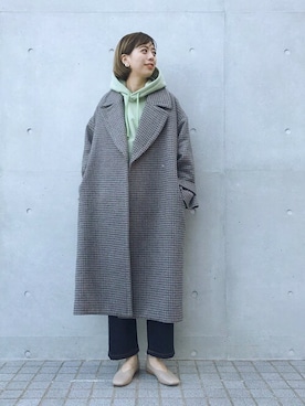 「STUDIOUS（ステュディオス）のアイテム（チェスターコート）」を使った、夏子さん（レディース・169cm）の冬コーディネート