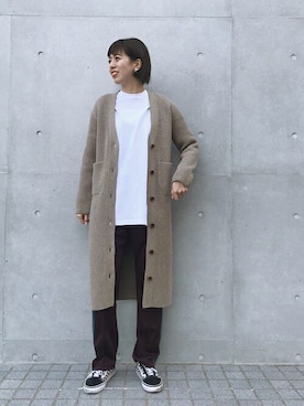 「BATONER（バトナー）のアイテム」を使った、夏子さん（レディース・169cm）の冬コーディネート