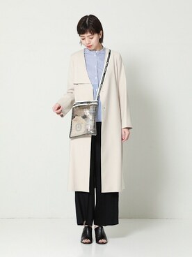 「STUDIOUS（ステュディオス）のアイテム（チェスターコート）」を使った、夏子さん（レディース・169cm）の春コーディネート