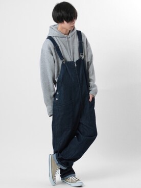 「make a ray!（メイク ア レイ！）のアイテム（サロペット/オーバーオール）」を使った、kanaruさん（メンズ・173cm）の秋コーディネート
