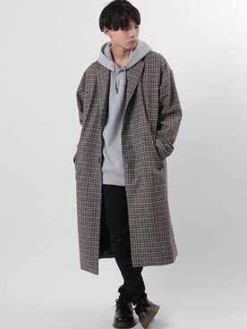 「make a ray!（メイク ア レイ！）のアイテム（チェスターコート）」を使った、kanaruさん（メンズ・173cm）の秋コーディネート