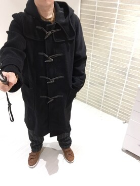 「no brand（ノーブランド）のアイテム（ダッフルコート）」を使った、トミオさん（メンズ・164cm）の冬コーディネート