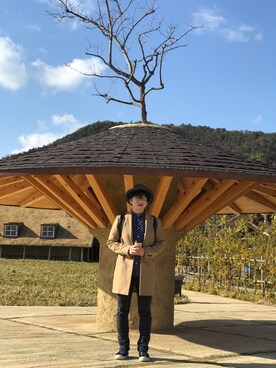 「HIBECK（ハイベック）のアイテム（ジャケット/アウター）」を使った、トミオさん（メンズ・164cm）の春コーディネート