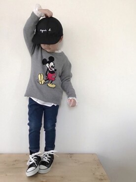 めー♛︎nikka♛︎shiroさん（キッズ・100cm）の冬コーディネート