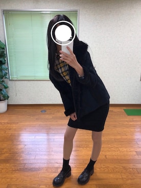 「niko and...（ニコアンド）のアイテム（ムートンコート）」を使った、umayさん（レディース・169cm）の秋コーディネート