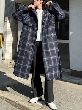 「オーバーコート」｜「アイテム（ダッフルコート）」を使った、Chikashitsu +さん（メンズ・179cm）の冬コーディネート