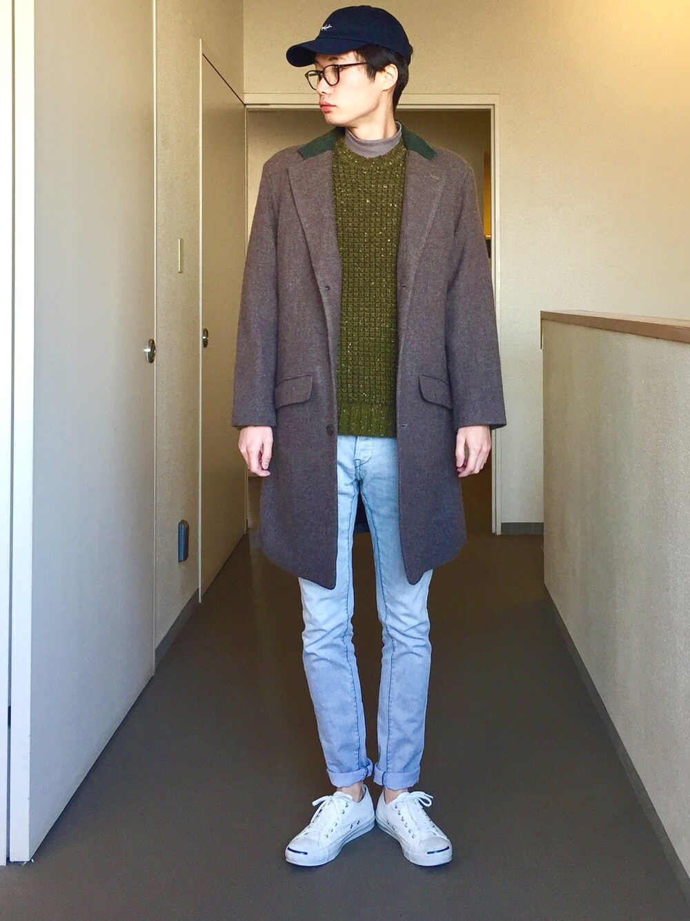 LUKER BY NEIGHBORHOODのチェスターコートを使った人気ファッション