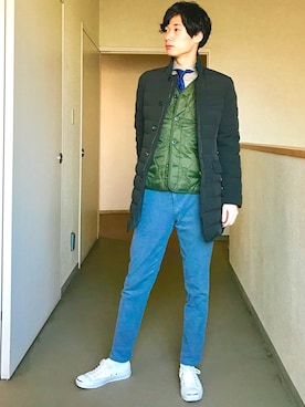 「ジャックパーセル」｜「アイテム（ダウンジャケット/コート）」を使った、OK.Aさん（メンズ・176cm）の冬コーディネート