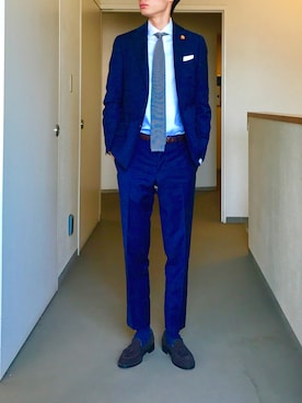 「タッセルローファー」｜「アイテム（セットアップ）」を使った、OK.Aさん（メンズ・176cm）の夏コーディネート