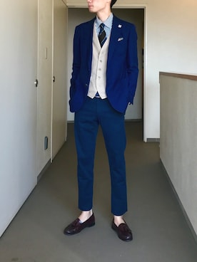 「GBS TROUSERS（ジービーエストラウザーズ）のアイテム」を使った、OK.Aさん（メンズ・176cm）の秋コーディネート