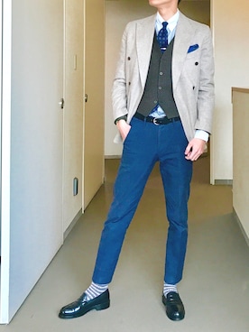 「Kiton（キートン）のアイテム」を使った、OK.Aさん（メンズ・176cm）の冬コーディネート