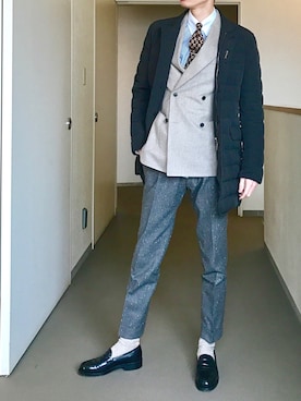 「MOORER（ムーレー）のアイテム」を使った、OK.Aさん（メンズ・176cm）の冬コーディネート