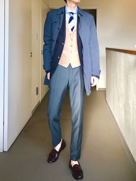 「アイテム（ネクタイ、シルバー系）」を使った、OK.Aさん（メンズ・176cm）の春コーディネート