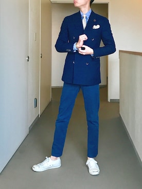 「GBS TROUSERS（ジービーエストラウザーズ）のアイテム」を使った、OK.Aさん（メンズ・176cm）の春コーディネート