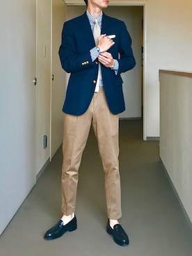 「ロールアップ」｜「アイテム（フォーマルスーツ/小物）」を使った、OK.Aさん（メンズ・176cm）の春コーディネート