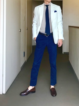 「アイテム（テーラードジャケット）」を使った、OK.Aさん（メンズ・176cm）の夏コーディネート