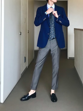 「ロールアップ」｜「アイテム（フォーマルスーツ/小物）」を使った、OK.Aさん（メンズ・176cm）の夏コーディネート