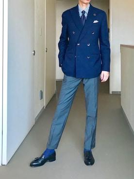 「Kiton（キートン）のアイテム」を使った、OK.Aさん（メンズ・176cm）の秋コーディネート