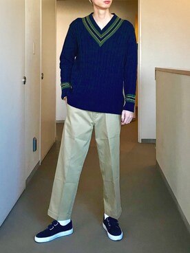 「JUNK FOOD（ジャンクフード）のアイテム」を使った、OK.Aさん（メンズ・176cm）の冬コーディネート