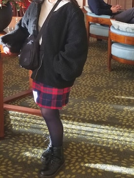 「NIKE(ナイキ)のアイテム(ショルダーバッグ)」を使った、ぽんさん(レディース・148cm)の冬コーディネート