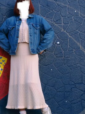 「透かし編みニット」｜ヒロさん（レディース・179cm）の春コーディネート