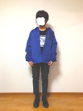 「ニコアンド」｜「アイテム（その他アウター）」を使った、けんけんさん（メンズ・162cm）の冬コーディネート