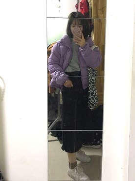 「PULL&BEAR（プルアンドベア）のアイテム（ブルゾン）」を使った、框死さん（レディース・155cm）の冬コーディネート