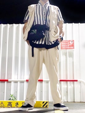 「PULL&BEAR（プルアンドベア）のアイテム（トップス）」を使った、Tenten 09さん（メンズ・179cm）の夏コーディネート