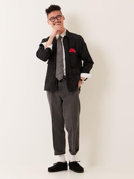 「green label relaxing（グリーンレーベルリラクシング）のレザー メッシュ 30 ベルト（ベルト）」を使った、oodake10043さん（メンズ・178cm）の春コーディネート