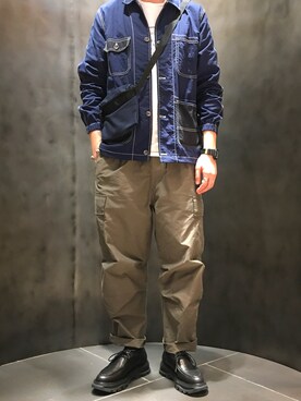 「initial（イニシャル）のアイテム（ジャケット/アウター）」を使った、Imperfectさん（メンズ・183cm）の春コーディネート