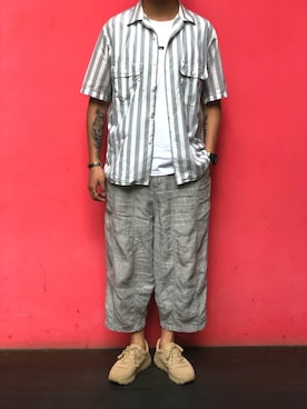 「initial（イニシャル）のアイテム（パンツ）」を使った、Imperfectさん（メンズ・183cm）の夏コーディネート