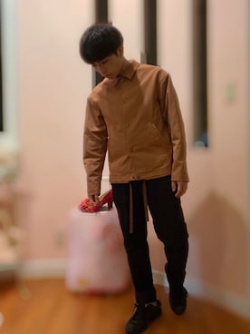 「MONKEY TIME（モンキータイム）のアイテム（トップス）」を使った、シゲさん（メンズ・161cm）の秋コーディネート