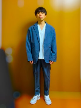 「ASTRONOMY（アストロノミー）のアイテム（テーラードジャケット）」を使った、シゲさん（メンズ・161cm）の秋コーディネート