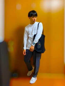 「ASTRONOMY（アストロノミー）のアイテム（テーラードジャケット）」を使った、シゲさん（メンズ・161cm）の秋コーディネート