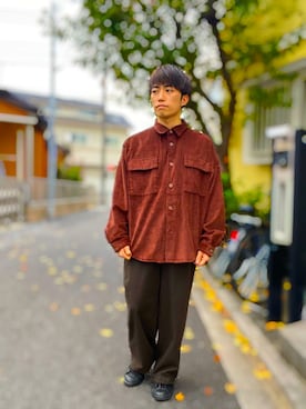 「ADPOSION（アドポーション）のアイテム（トップス）」を使った、シゲさん（メンズ・161cm）の秋コーディネート
