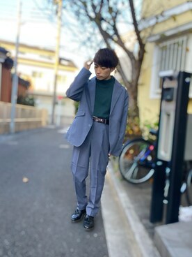 「ASTRONOMY（アストロノミー）のアイテム（テーラードジャケット）」を使った、シゲさん（メンズ・161cm）の冬コーディネート