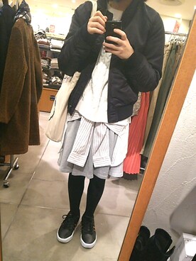 「ブルゾン 黒」｜りささん（レディース・155cm）の冬コーディネート