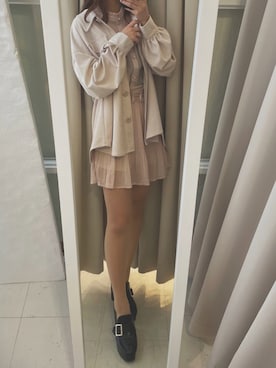 「TITTY&CO.（ティティーアンドコー）のアイテム（その他アウター）」を使った、renaさん（レディース・158cm）の春コーディネート