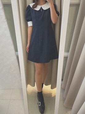 「ミニワンピ」｜renaさん（レディース・158cm）の春コーディネート