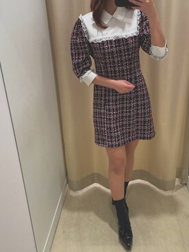 「ミニワンピ」｜renaさん（レディース・158cm）の春コーディネート