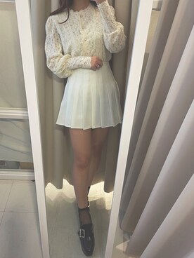 「オフホワイト」｜「アイテム（ローファー）」を使った、renaさん（レディース・158cm）の春コーディネート