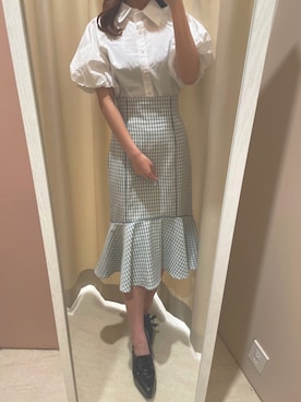 「オフホワイト」｜「アイテム（ローファー）」を使った、renaさん（レディース・158cm）の春コーディネート
