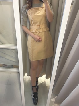 「ミニワンピ」｜renaさん（レディース・158cm）の春コーディネート