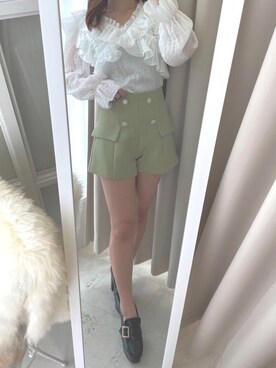 「オフホワイト」｜「アイテム（ローファー）」を使った、renaさん（レディース・158cm）の春コーディネート
