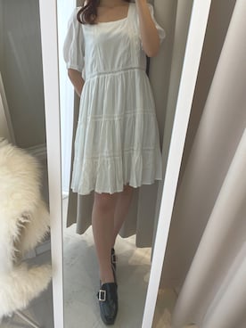 「オフホワイト」｜「アイテム（ローファー）」を使った、renaさん（レディース・158cm）の春コーディネート
