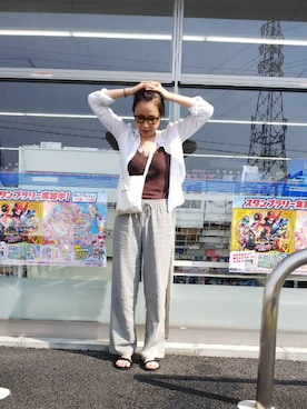 「アイテム（サンダル）」を使った、しぶこさん（レディース・173cm）の夏コーディネート