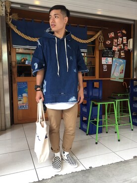 「RADICAL（RADICAL）のアイテム」を使った、Liang Yuさん（メンズ・168cm）の夏コーディネート